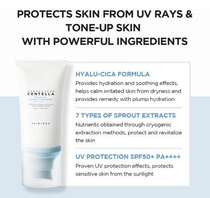 Protector Solar SKIN 1004 CENTELLA +50 FPS Acido Hialuronico crema aclaradora COREANA